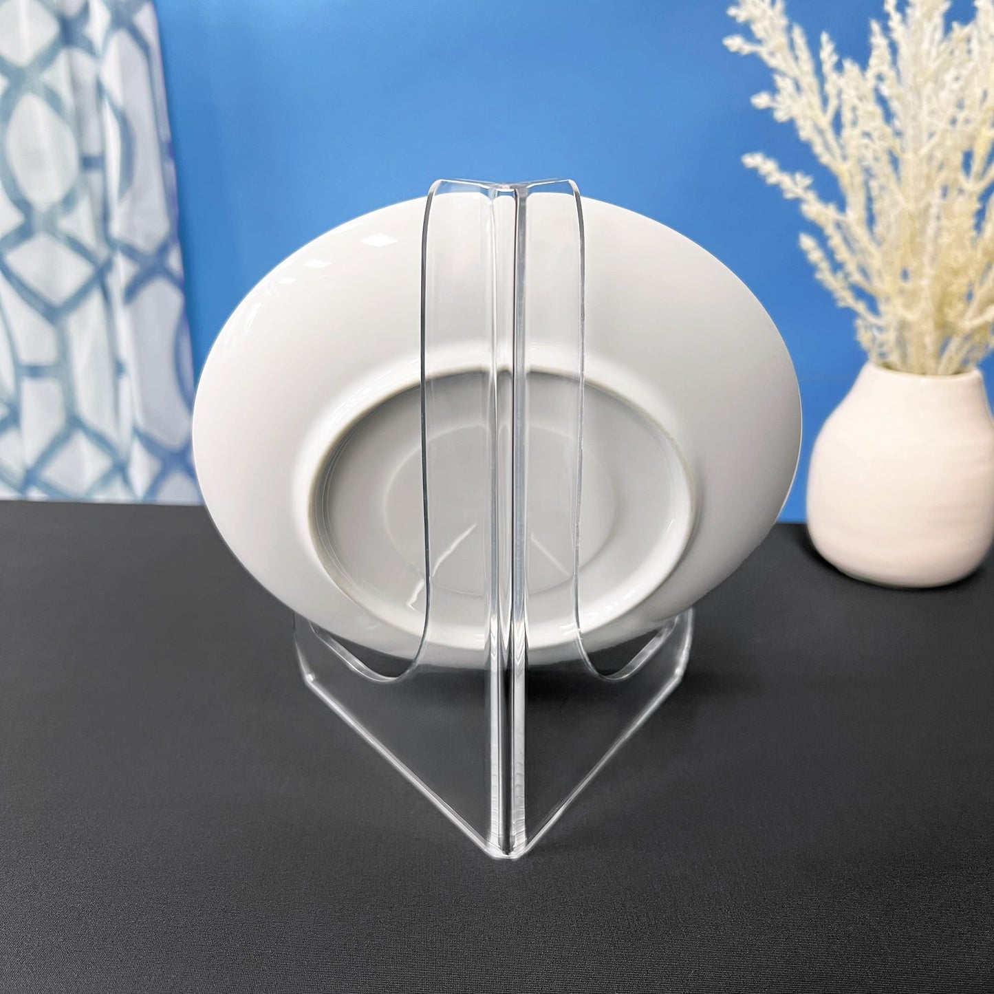 Plymor Clear Acrylic 60-Degree Angle Easel With Shallow Support Ledges, 6" H x 4.5" W x 3.5" D