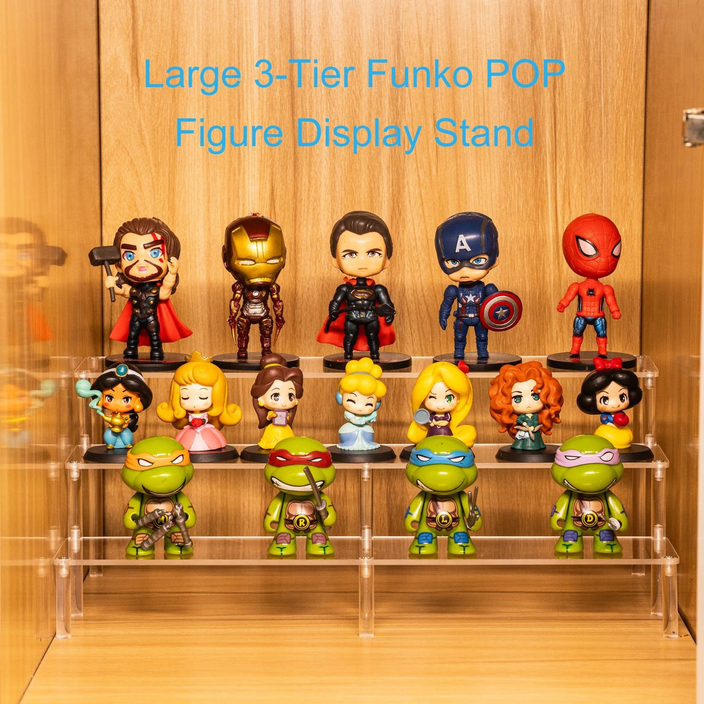 HENABLE 14.8 IN Large Acrylic Perfume Organizer Stand, Clear Display Risers for Perfume, Cologne, Cosmetic, Skincare, Funko POP, Dessert Display, Cupcake Stand Holder