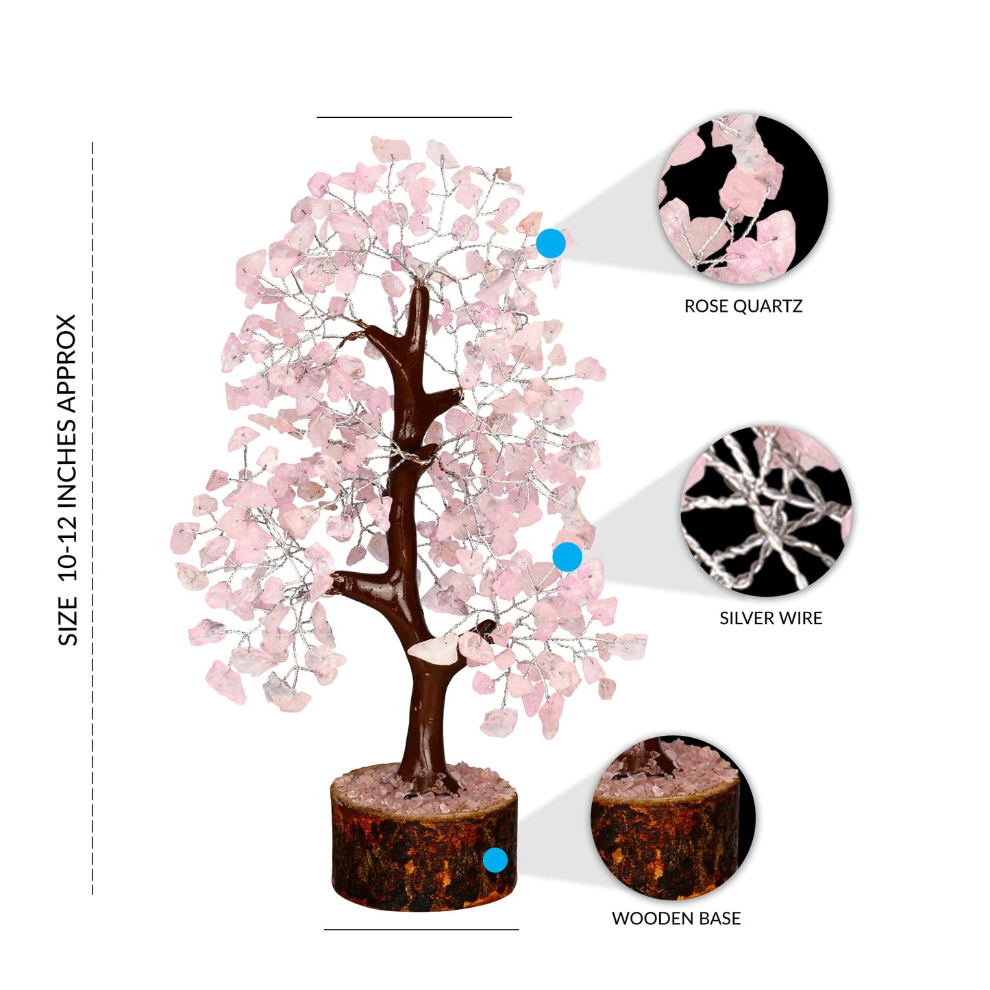 PYOR Rose Quartz Tree - Gem Tree - Pink Desk Accessories - Gifts for Women - Home Decor - Pink Quartz - Thanksgiving Gifts - Office Shelf Decor for Women