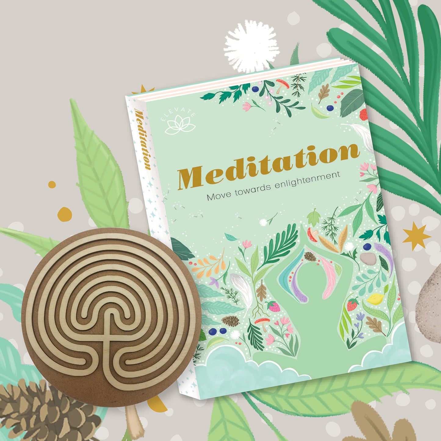 Hinkler Elevate - Meditation Kit - Mindfulness Tools for Adults - Mental Health and Self Care Essentials - Meditation Aid - Finger Labyrinth - Adult Hobbies - Stress Relief and Relaxation Guide
