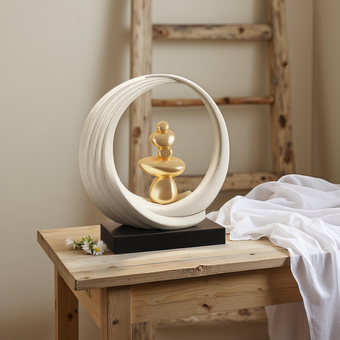 XGZY Feng Shui Wealth Statue, Lucky Circular Decorations,Decor for Attracting Wealth Spiritual Decor, for Living Room, Office, Shelves