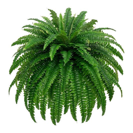 GYERB 48" Large Artificial Boston Fern Plants for Outdoor Indoor, Fake Ferns for Front Porch Hanging, Faux Greenery Bushes for Home Garden Office Decor, Silk Fern with Realistic Fronds, 88 Branches