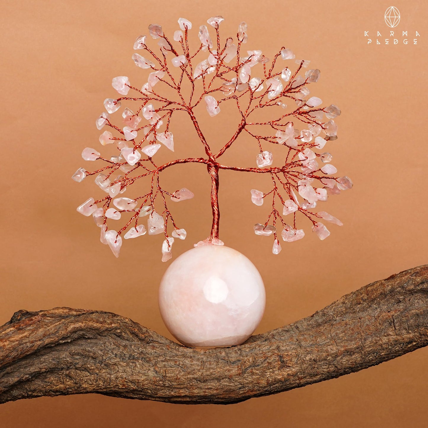 Rose Quartz Crystal Tree of Life Birthday Gifts for Women, Handmade Home Decor, Office, Room Decoration, Reiki Healing Crystal Chakra Tree for Money, Positivity, Good Luck Gifts for Her, Mom & Dad