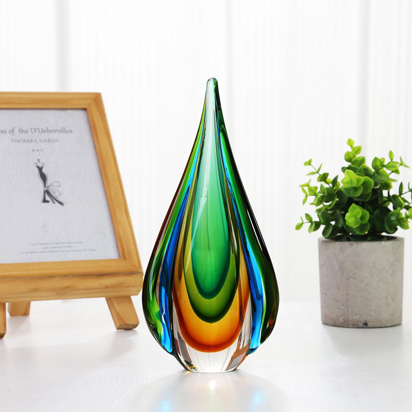 Yao Yuan Handmade Murano Glass Sculpture for Home Decor,9.44in Height (Sculpture Large)