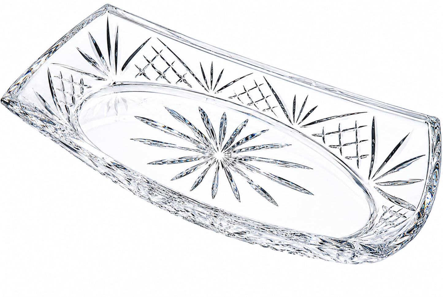 Godinger Serving Tray Platter, Crystal Glass Display Tray, 12"x 5", Dublin Collection