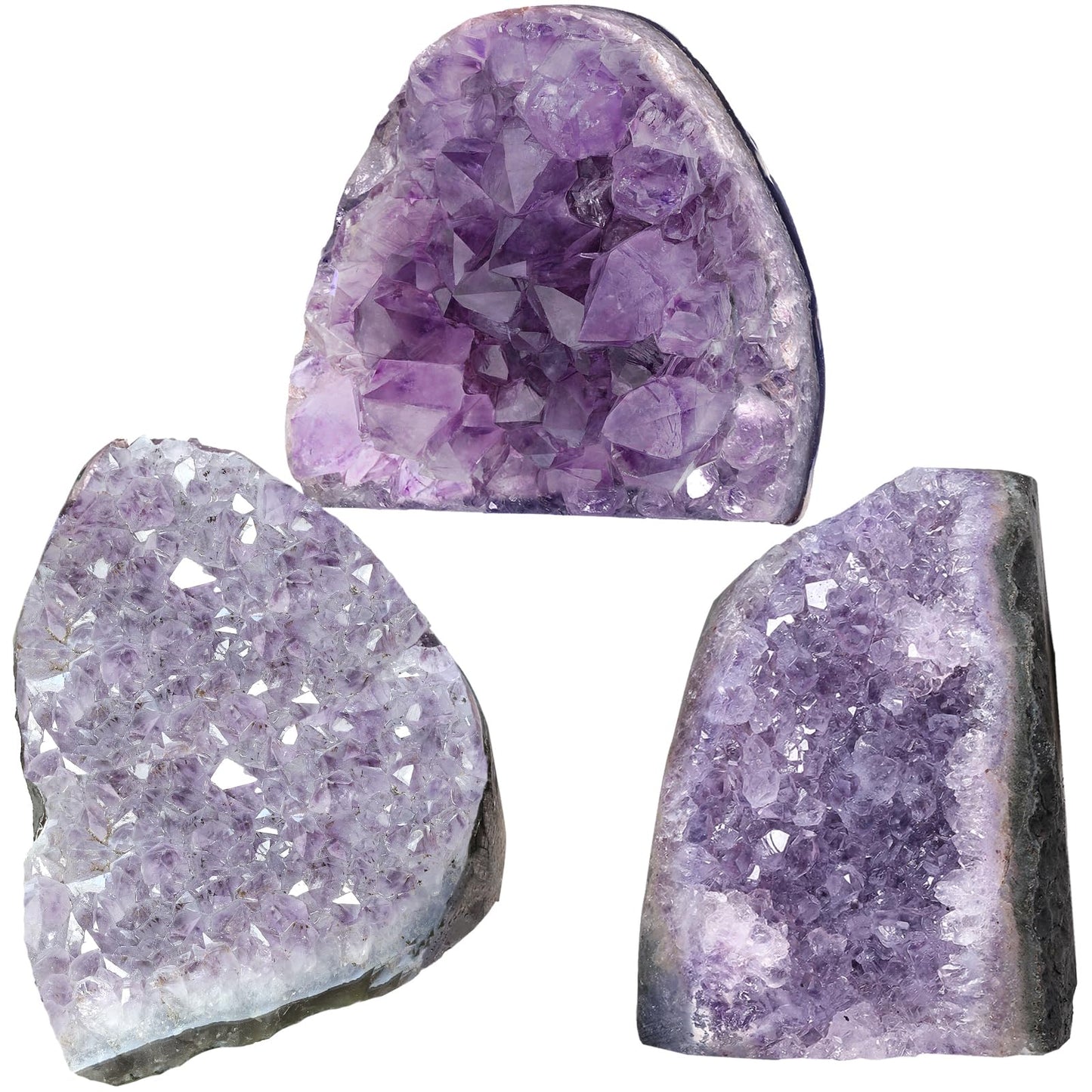 Sportmusies Natural Amethyst Cluster Specimen Home Desk Decoration, Irregular-Shaped Raw Geode Crystal for Meditation Healing, 2.36-4.72 inches