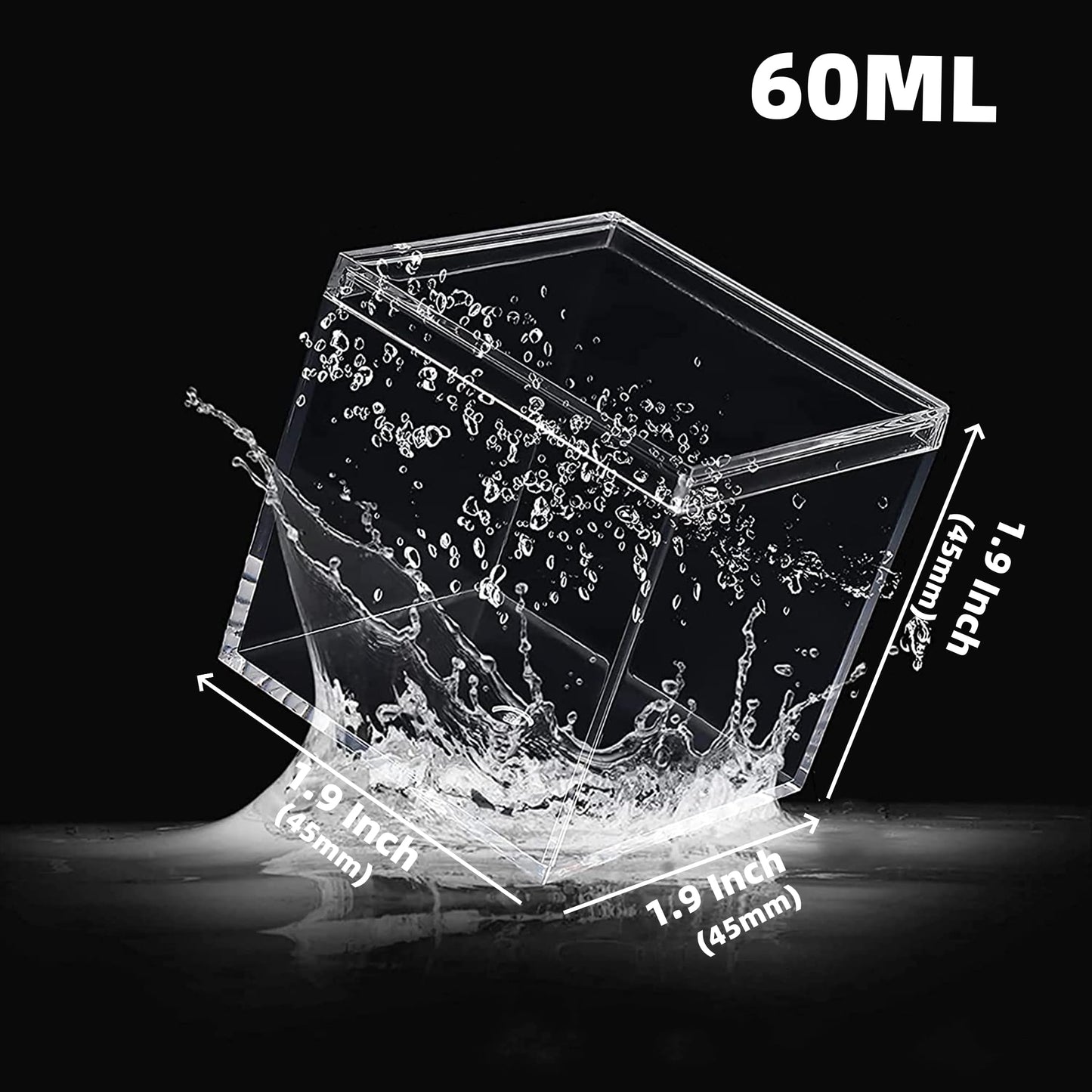 KissYou Acrylic Box Small Clear Boxes with Lid 12 Packs Small Acrylic Candy Box Display Square Cube Wedding Birthday Graduation Party Decorative Boxes