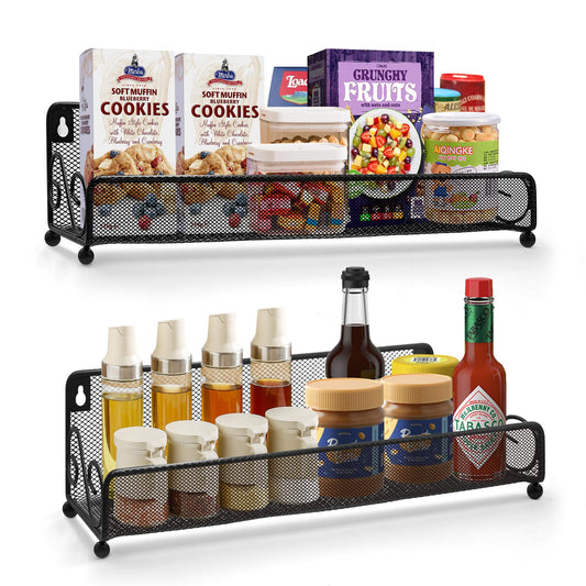 2 pack spice rack organizer for wall mounted or countertop , Jars Storage Organizer, Cabinet Holder, kitchen metal spice seasoning storage for RVs, Cabinet, Pantry Doors, Bathroom, Shower, Home Decor