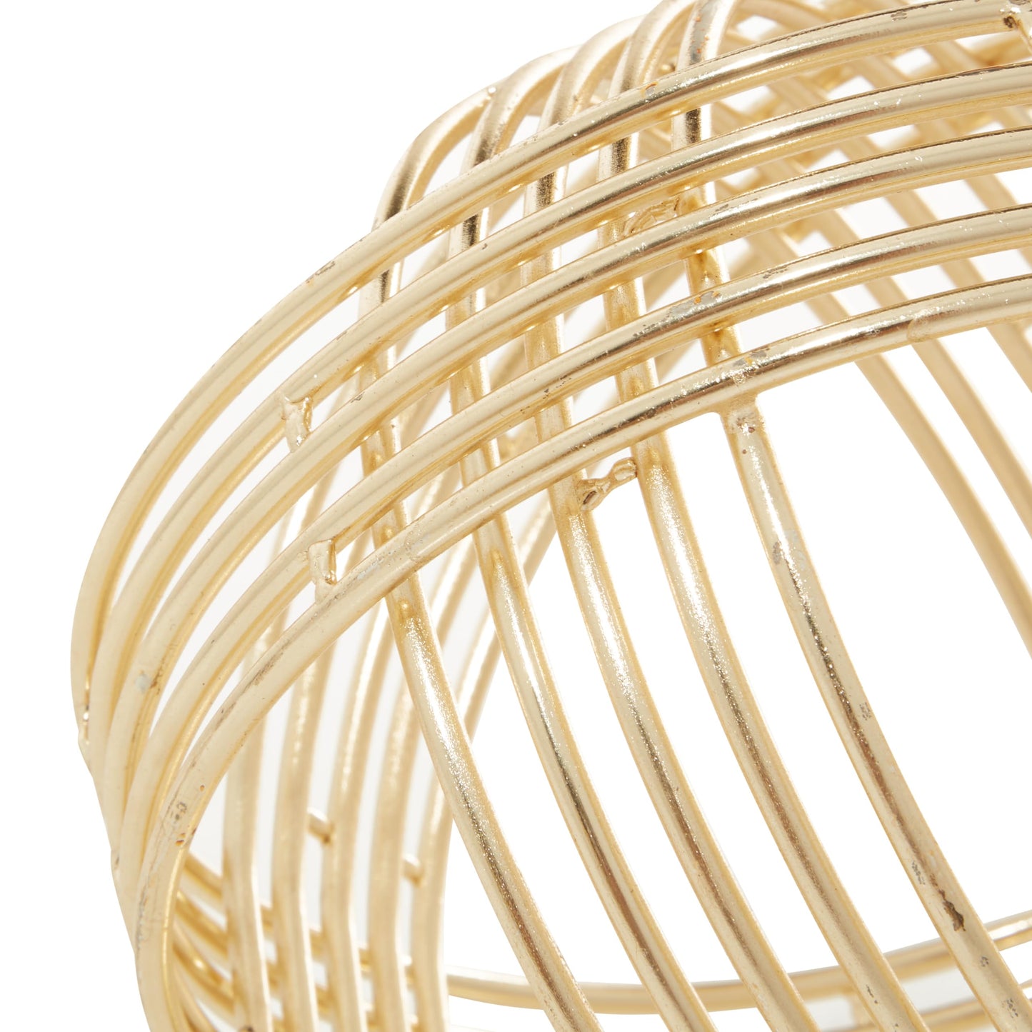 Deco 79 Metal Geometric Decorative Sculpture Layered Orb Home Decor Statues, Set of 2 Accent Figurines 9", 7"W, Gold