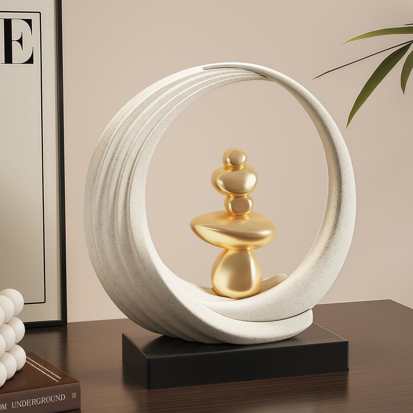 XGZY Feng Shui Wealth Statue, Lucky Circular Decorations,Decor for Attracting Wealth Spiritual Decor, for Living Room, Office, Shelves