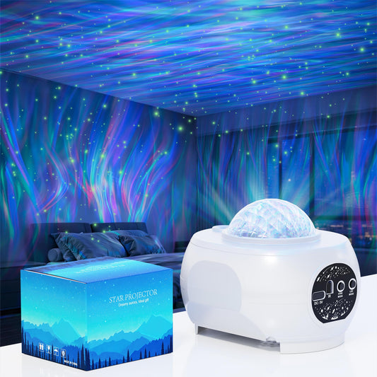 DfuGift Northern Lights Projector, 16-Color Ocean Wave Galaxy Projector for Bedroom & Home Spa, Water Lamp Room Decor, Remote & Timer, Aesthetic Shower Light Gifts for Women Teen Girls Kids