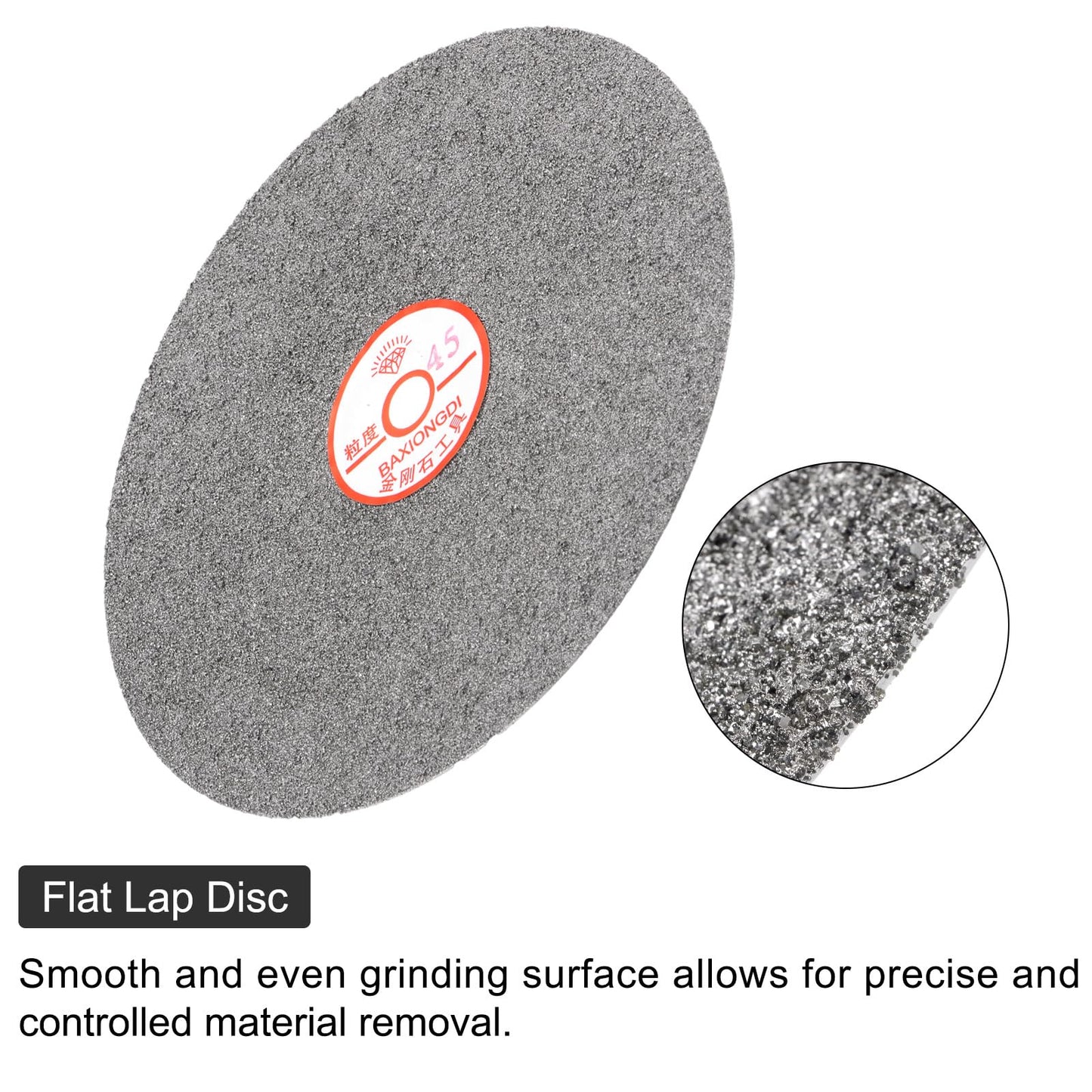 uxcell Diamond Sanding Grinding Disc, 8-Inch (200mm) Grit 45 1" Arbor Hole, Flat Lap Disk Polishing Discs Abrasive Wheel for Gemstone Tile Porcelain Glass Stone Metal