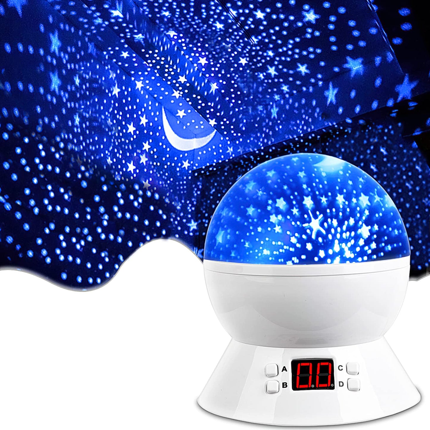 MOKOQI Star Projector Night Light for Kids, Rotating Stars Night Light Projector for Kids Bedroom, Star Projector with Timer, Light Up Stars for Ceiling, Star Machine Gift for Boys Girls Toddlers