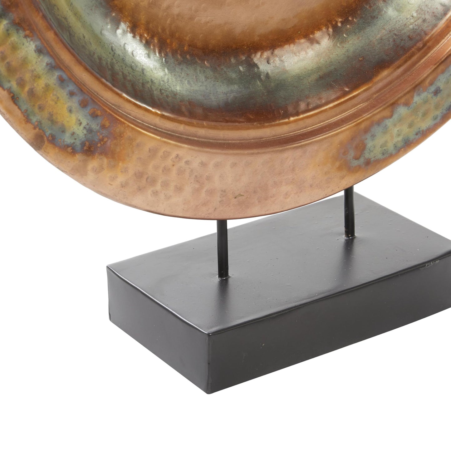Deco 79 Metal Geometric Decorative Sculpture Home Decor Statue with Black Stand, Accent Figurine 25" x 6" x 30", Copper