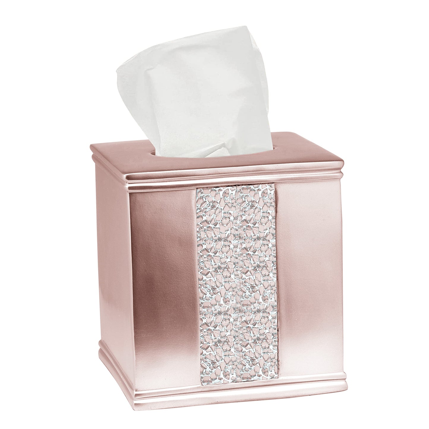 Popular Bath Sinatra Modern Bath Tissue Box Modern Classic Contemporary Decorative Beautiful Designs Bathroom Decor for Home Luxury Bath, Blush