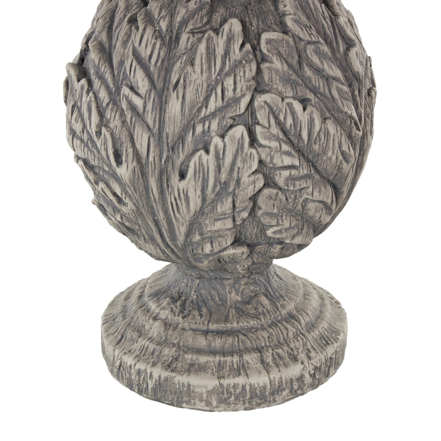 Deco 79 Polystone Rabbit Textured Sculpture with Leaf Covered Round Base, 8" x 8" x 20", Gray