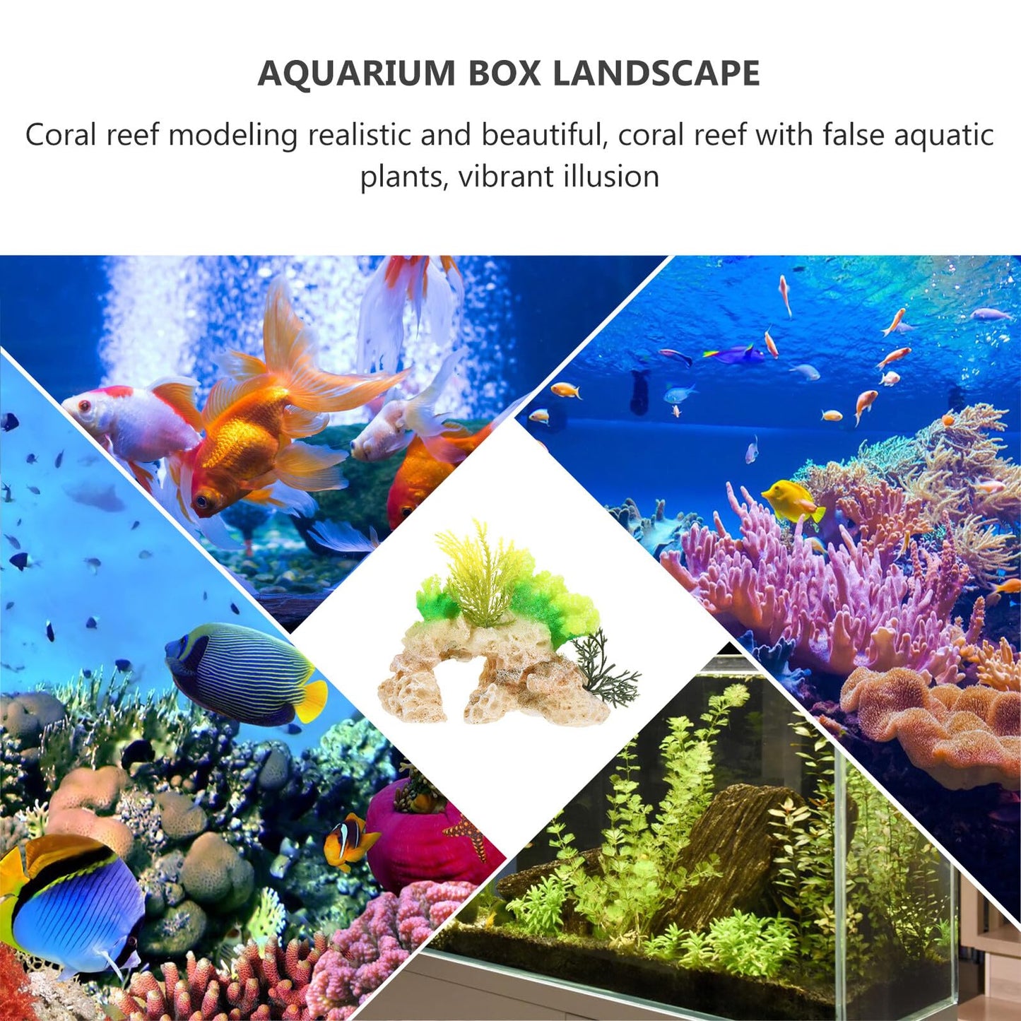 Hemoton Artificial Yellow Coral Sculpture Resin Aquarium Ornament for Fish Tank Landscaping, Sea Life Coral Figurine Decorative Reef for Freshwater and Saltwater Aquariums