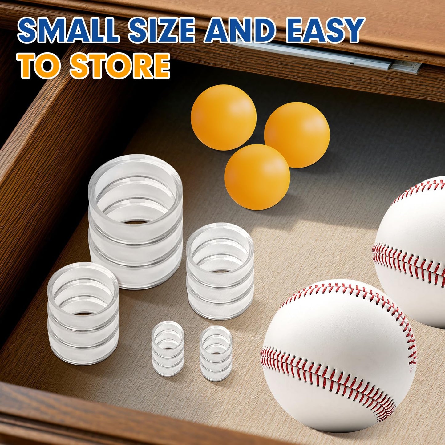 100 Pcs Ring Golf Ball Display Case 0.6 Inches Clear Baseball Holder Golf Ball Holder Small Baseball Acrylic Stands Round Ring Stand Acrylic Display Stands for Small Balls, Egg, Spheres, Marble