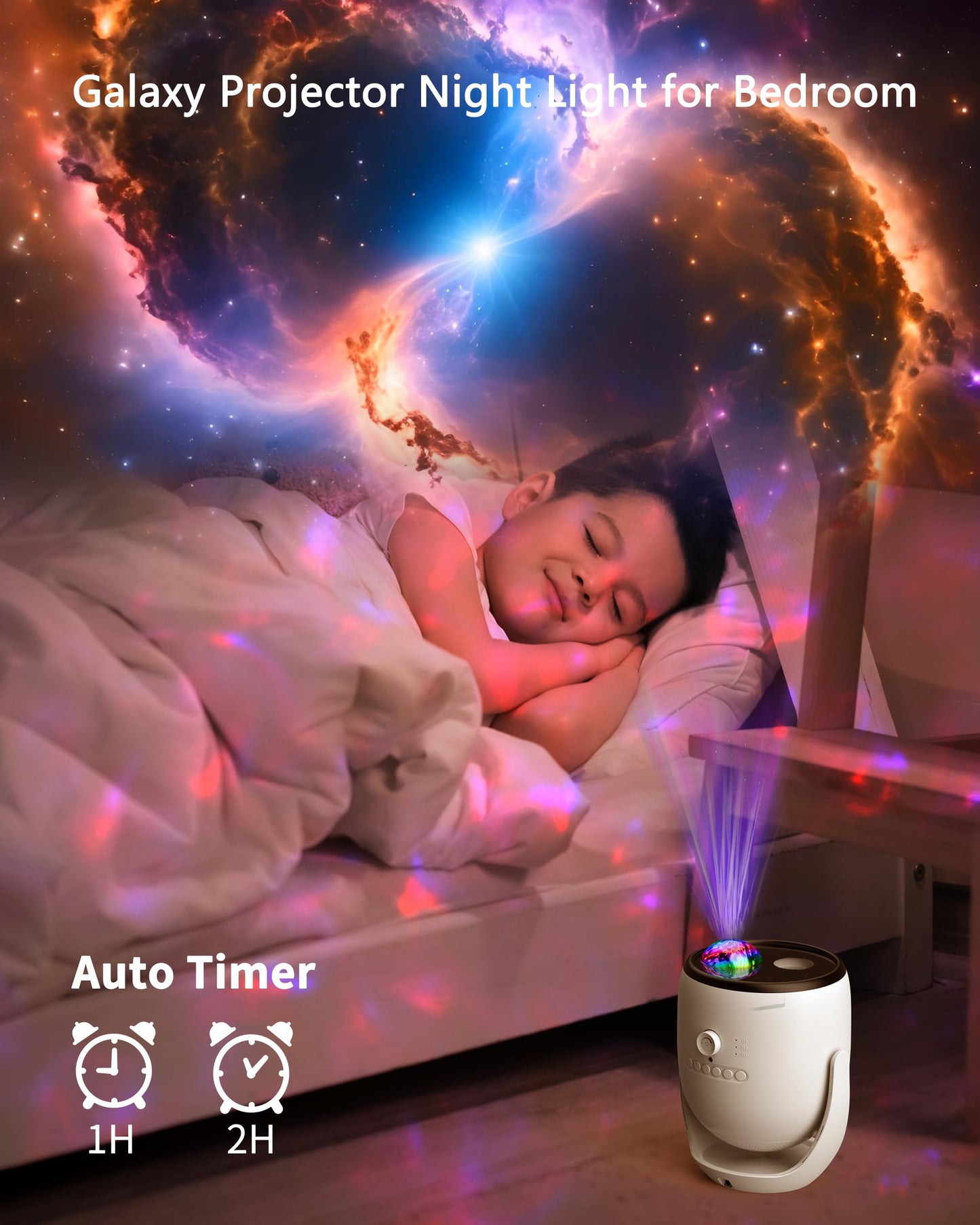 Twelvetooo 3D Galaxy Projector, Star Projector with 90 Dynamic Scenes, HD Planetarium Projector Night Light with Bluetooth Speaker for Room, Christmas Gift for Kids Adults, Relaxing Ambiance