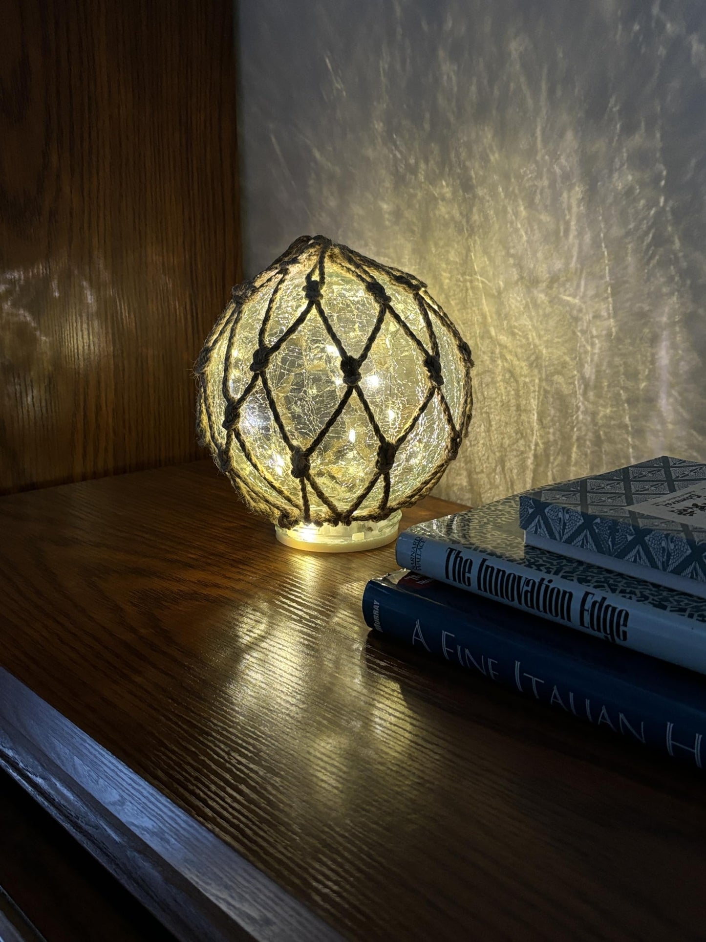 SAILINGSTORY Glass Fishing Float Ball Night Light Nautical Lamp 6"