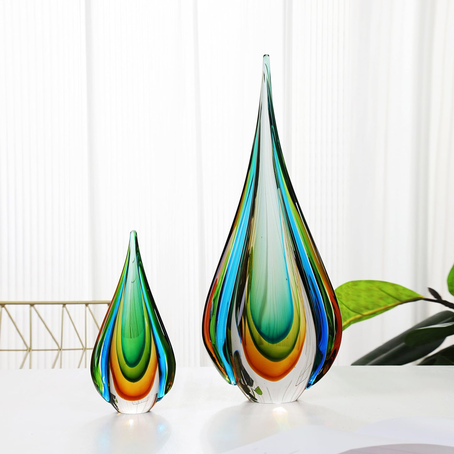 Yao Yuan Handmade Murano Glass Sculpture for Home Decor,9.44in Height (Sculpture Large)