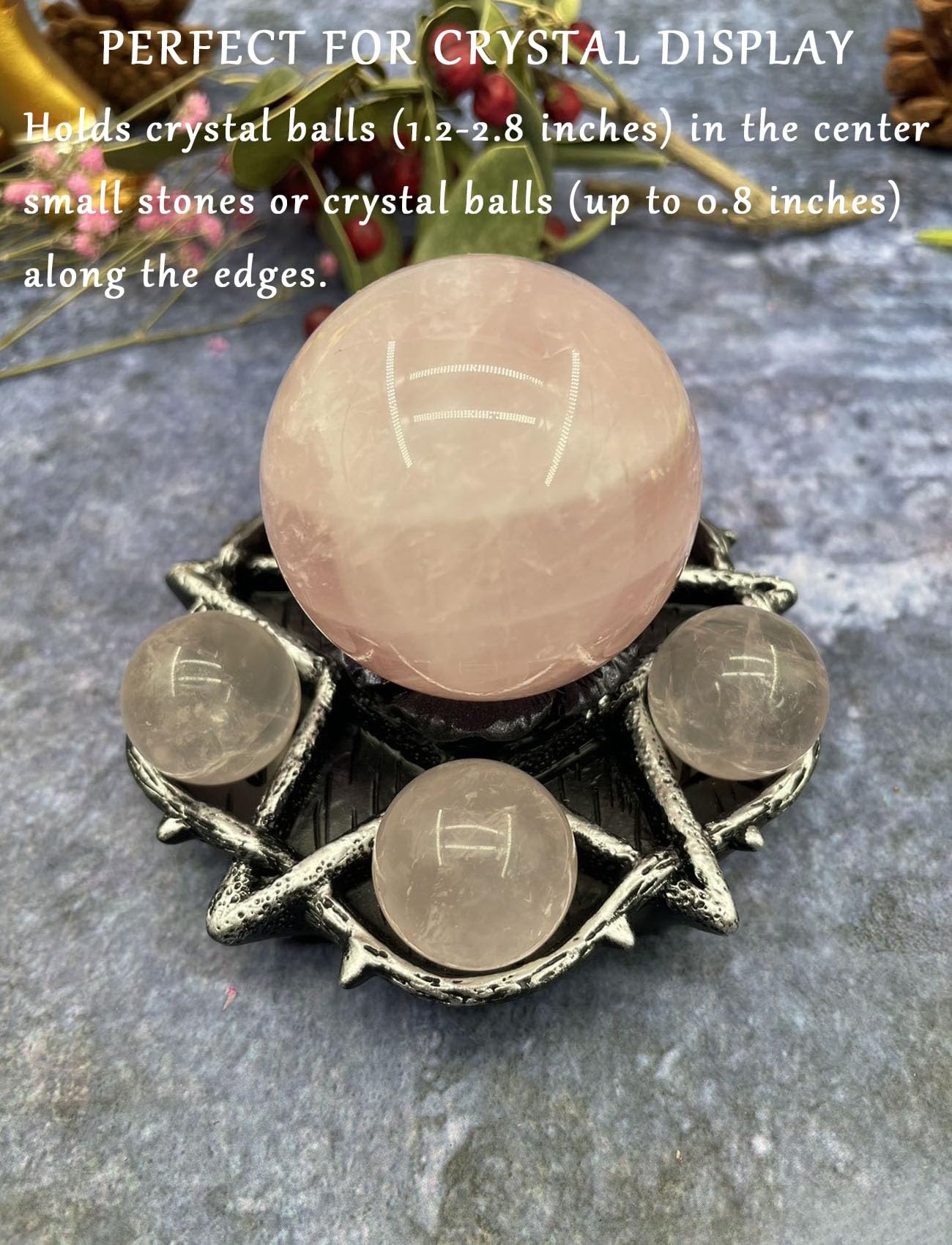 CCOTIKOSEE Pentacle Altar Crystal Ball Tealight Holder Ritual Tarot Decor