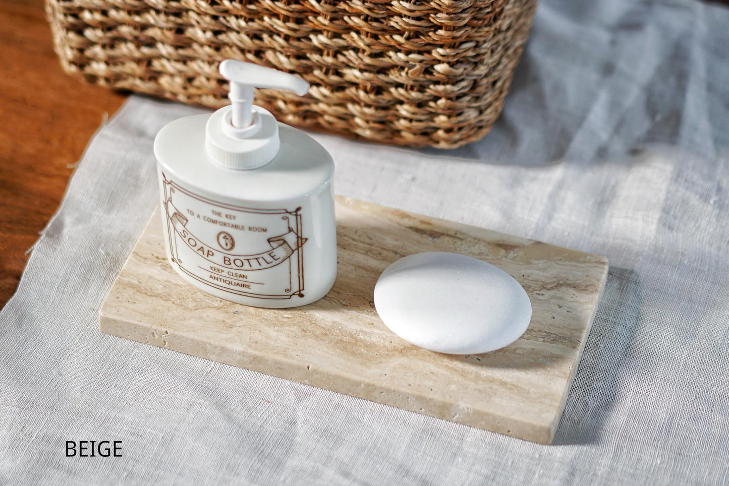 Astavostone Travertine Tray, Cream White Natural Marble Decor Tray for Bathroom Vanity Decorative Rectangle Stone Board for Jewelry, Perfume, Candles, Keys, Coffee Table Organizer (9.5" x 4.7")