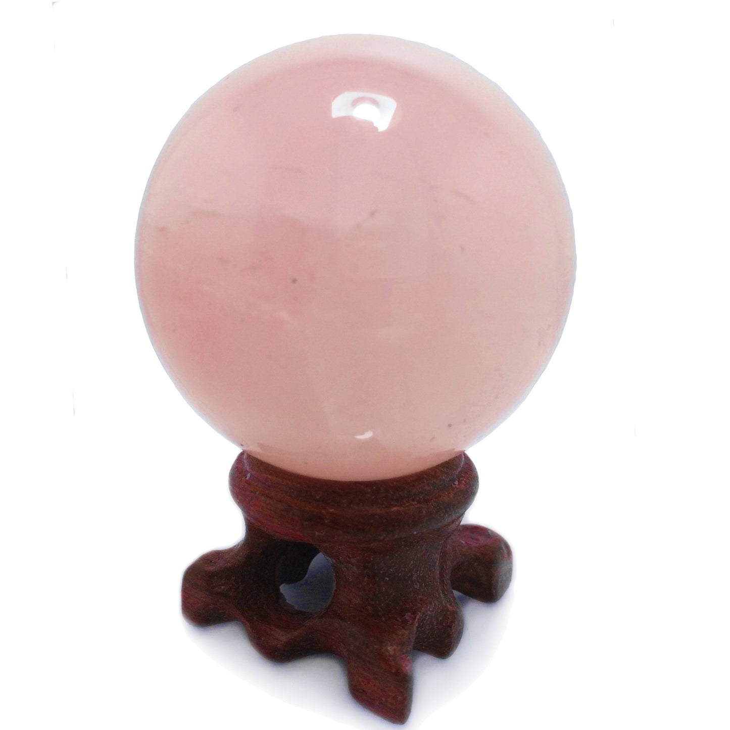 Polar Jade Rose Quartz Crystal Ball – 1.6" Pink Crystal Sphere for Meditation, Feng Shui, Chakra Healing, Divination, and Home Décor