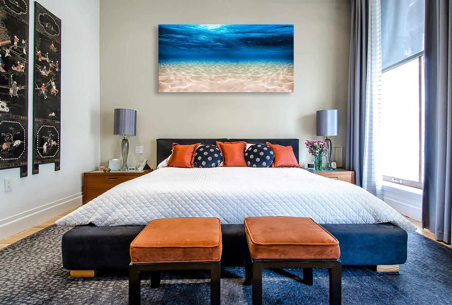 Cao Gen Decor Art-S00762 Print Artwork Blue Ocean Sea Wall Art Canvas Prints Picture Seaview Bottom View Beneath Surface Pictures Painting On Canvas Modern Seascape Home Office Decor