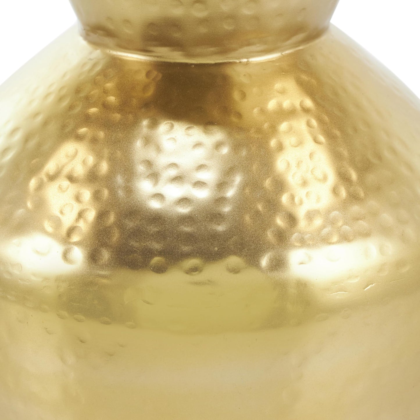 Deco 79 Metal Decorative Vase Hammered Spotted Centerpiece Vase with Fluted Top, Flower Vase for Home Decoration 10" x 10" x 13", Gold