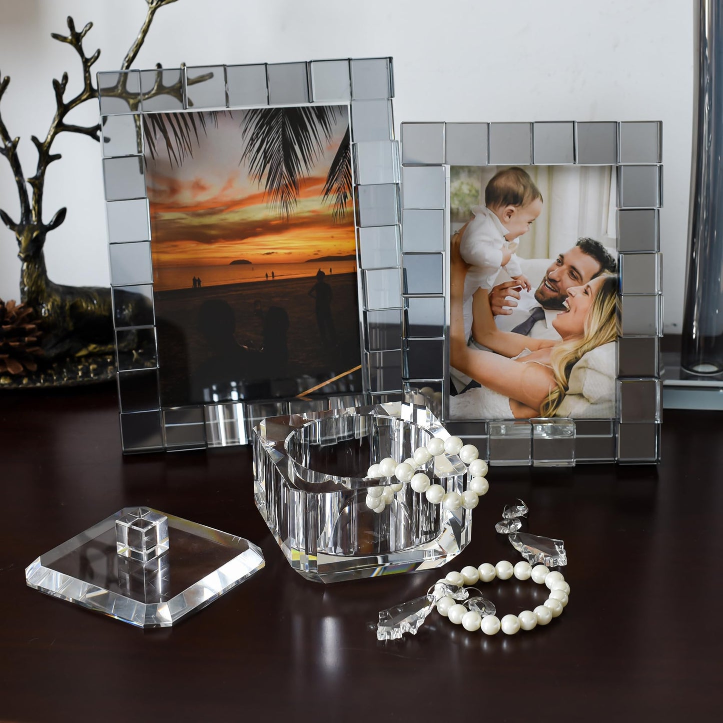 kitCom Crystal Candy Dish with Lid Hand-Cut Home Decorative Jewelry Box Candy Jar W 4" x H 3.5", Comes With Gifed Box