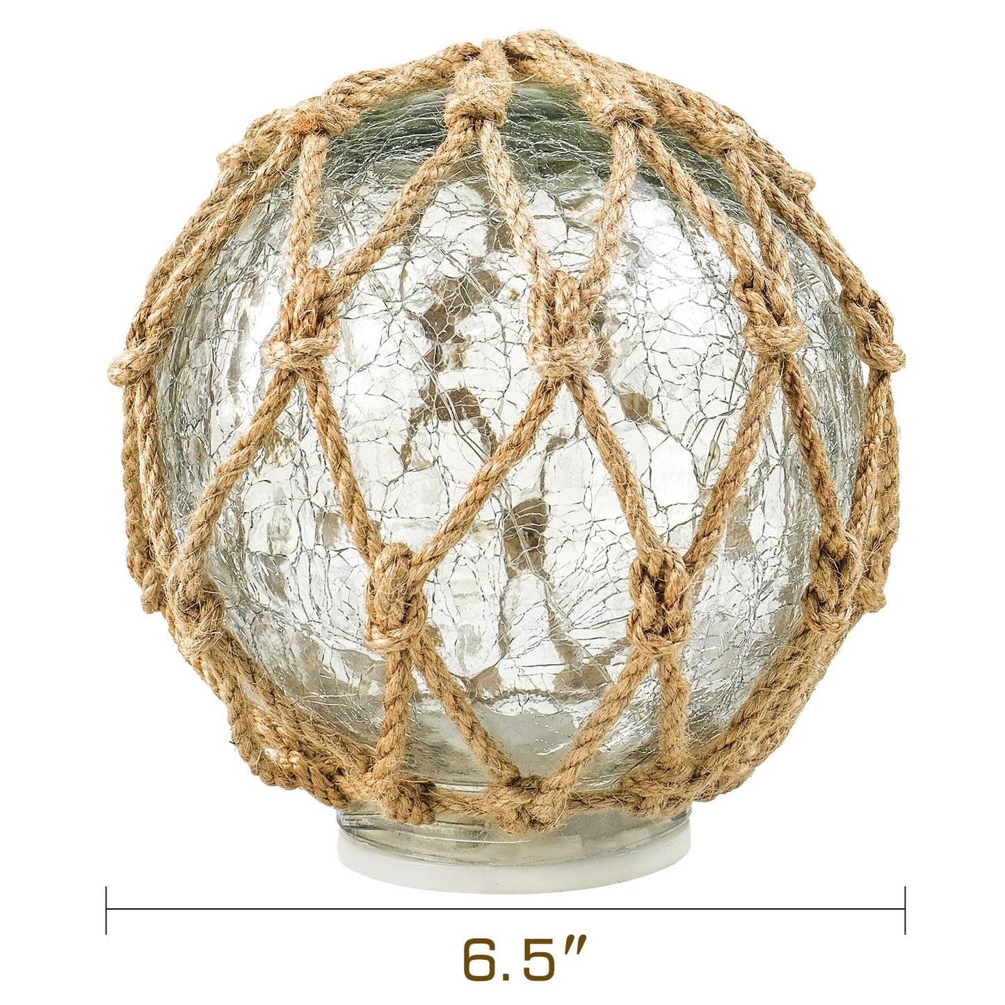 SAILINGSTORY Glass Fishing Float Ball Night Light Nautical Lamp 6"