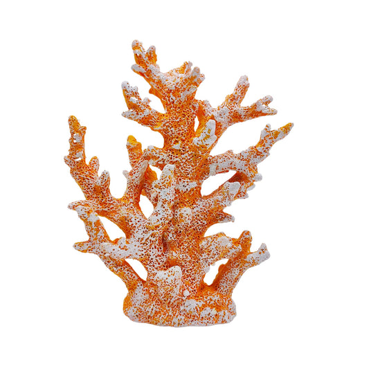 Etlemonde Beach Coastal Decor Coral Reef Home Decor Coral Statue Sculpture Home,Desk,Bathroom,Desktop Shelf Statue,Marine Themed Gifts (Golden Orange Coral)