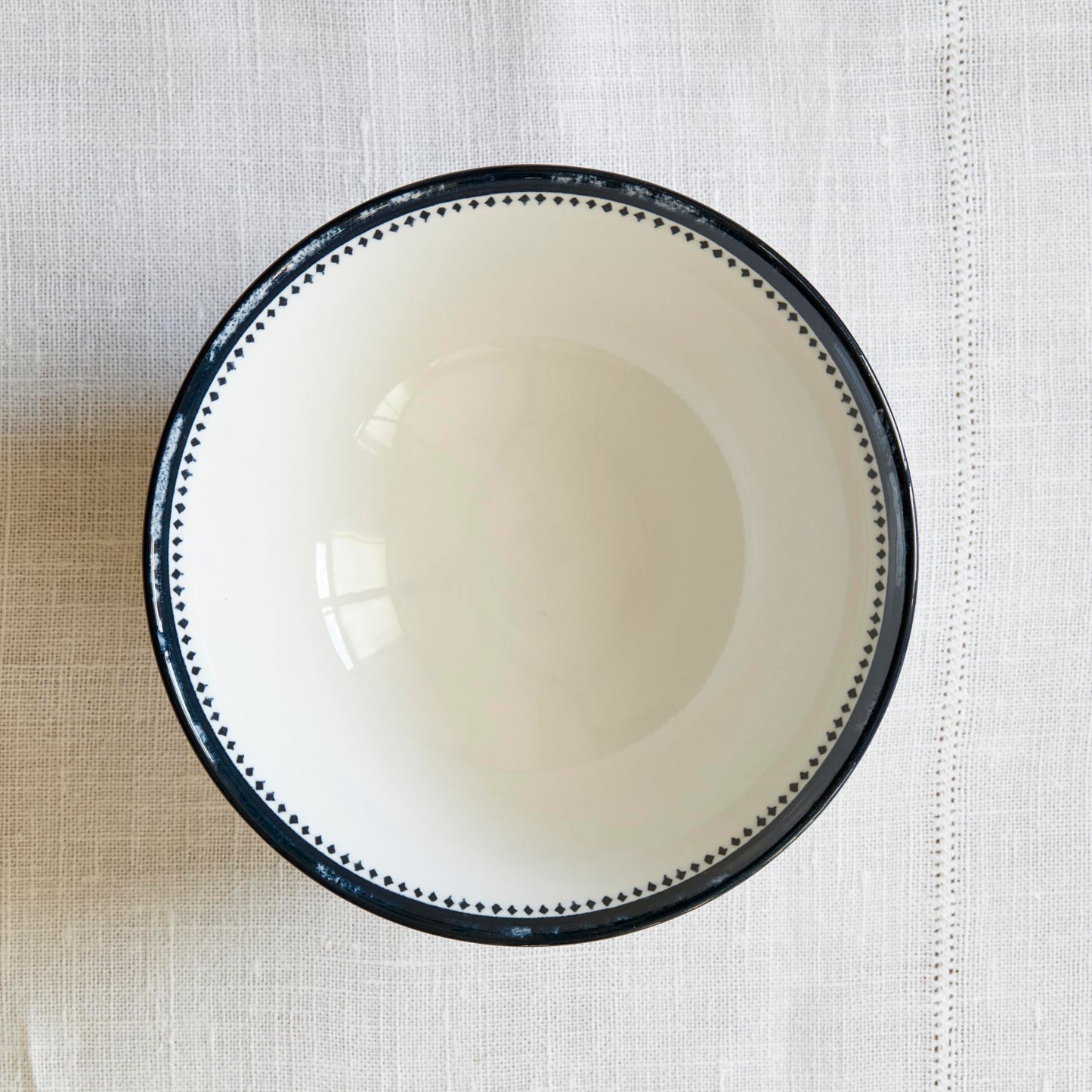 LEMIEUX ET CIE Bruges 4-Piece Bowl Set Porcelain, Bowls, Dishwasher and Microwave Safe, Dish Set for 4, Blue