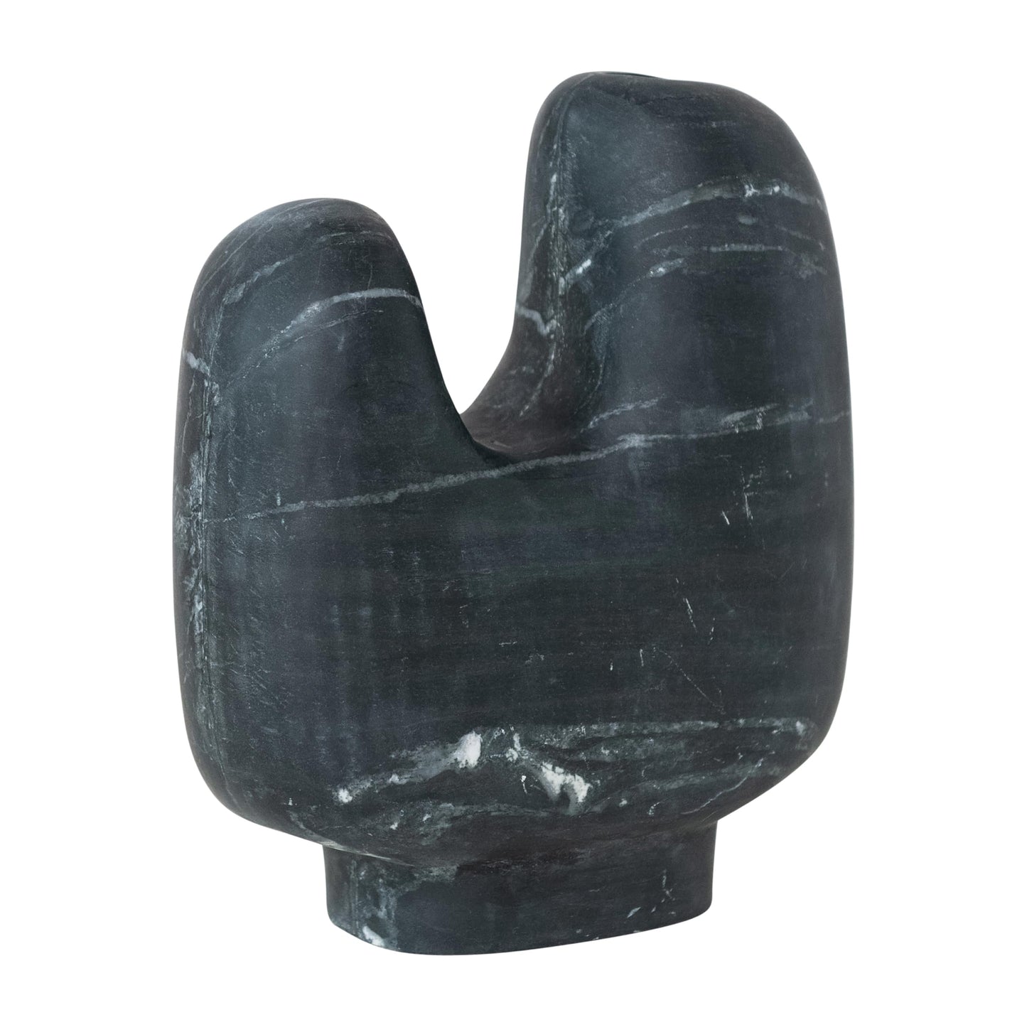 Bloomingville Marble Organic Shaped Footed Vase, Black