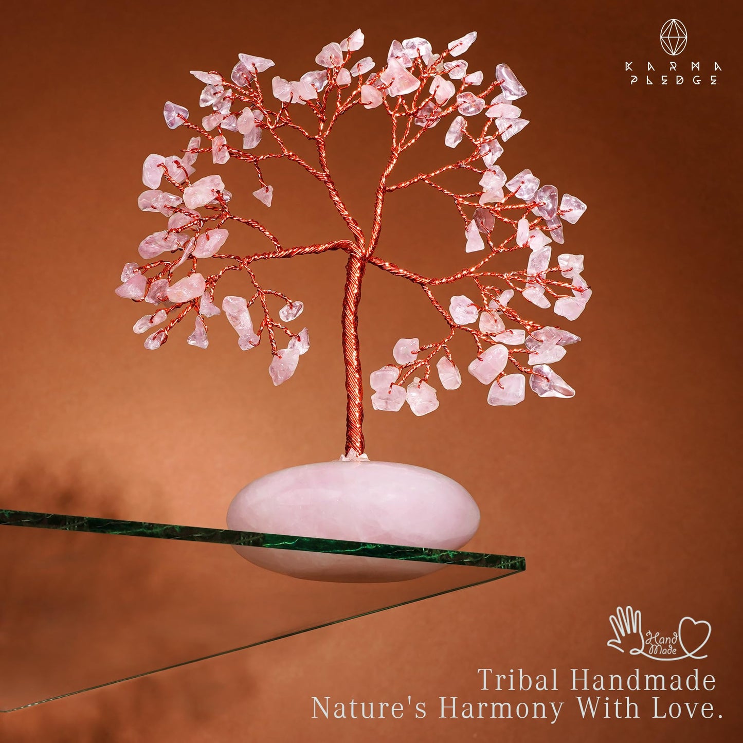Rose Quartz Crystal Tree of Life Birthday Gifts for Women Mom Sister Friends, Feng Shui Chakra Tree for Positive Energy, Good Luck, Money, Reiki Healing, Aesthetic Home Office Desk Room Table Decor