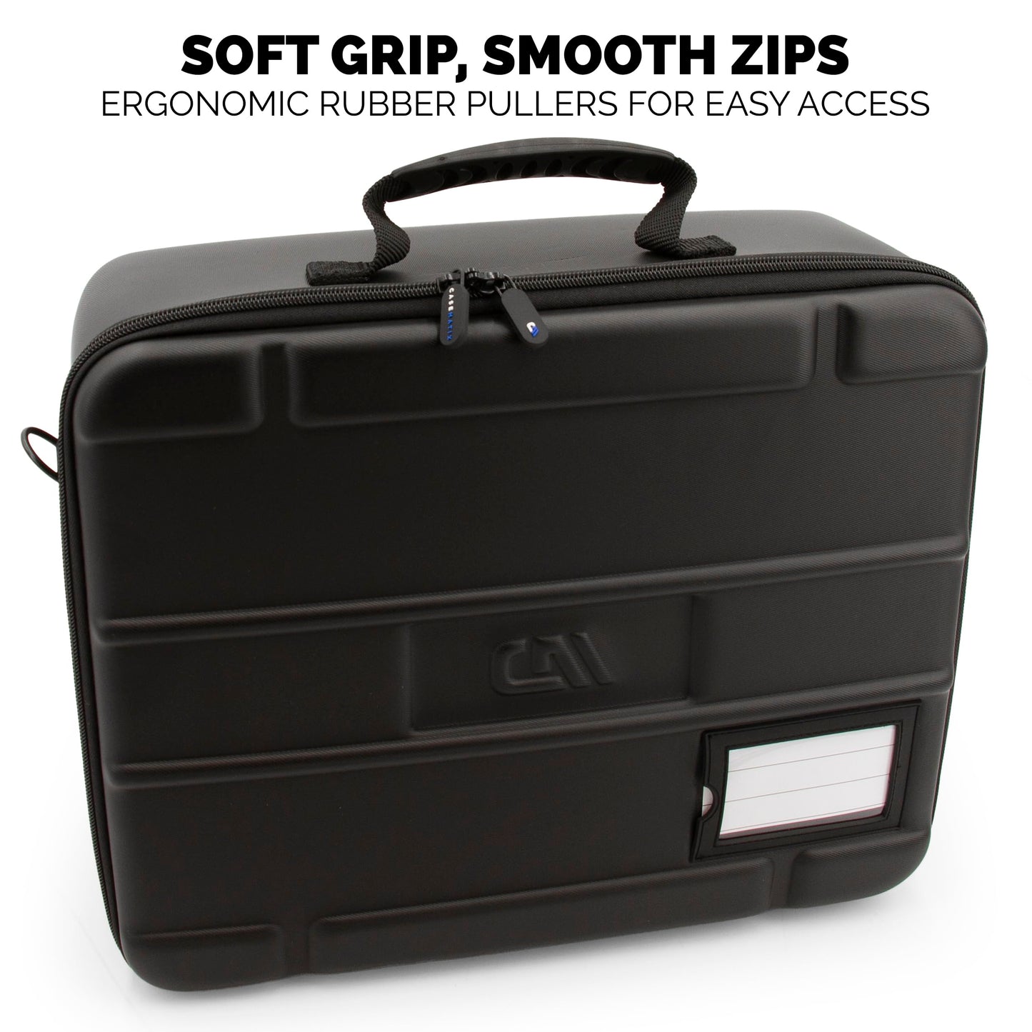 CASEMATIX Rock Collection Travel Case - 144 Slot Rock Collection Box with Four Protective Foam Trays, Crystal Storage and Travel Case with Shoulder Strap and ID Card Holder!