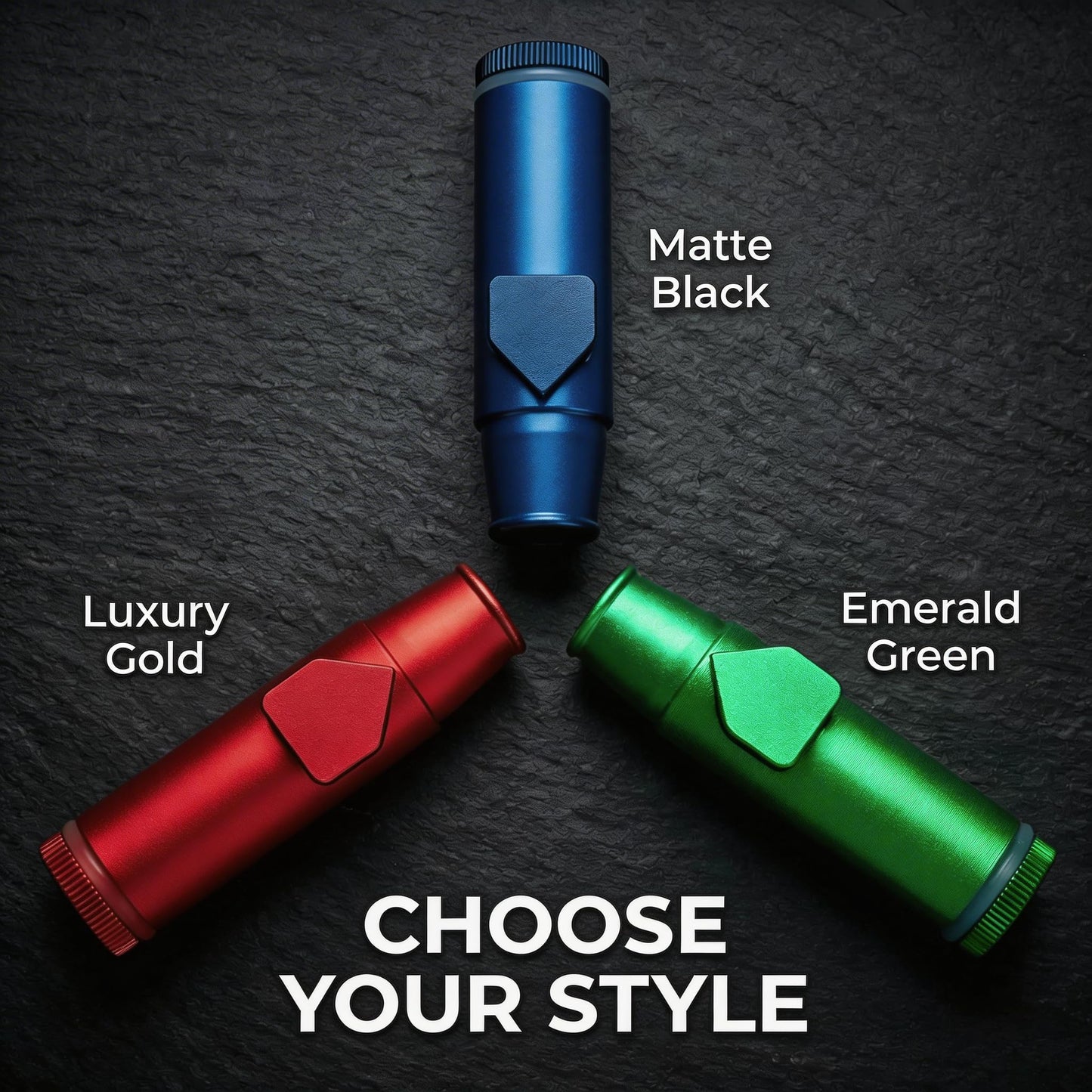 3 Pack Metal Spice Dispenser Mini Pepper Shaker OMO 2nd generation Portable Leak-Proof Storage Bottle (Blue Red Green)