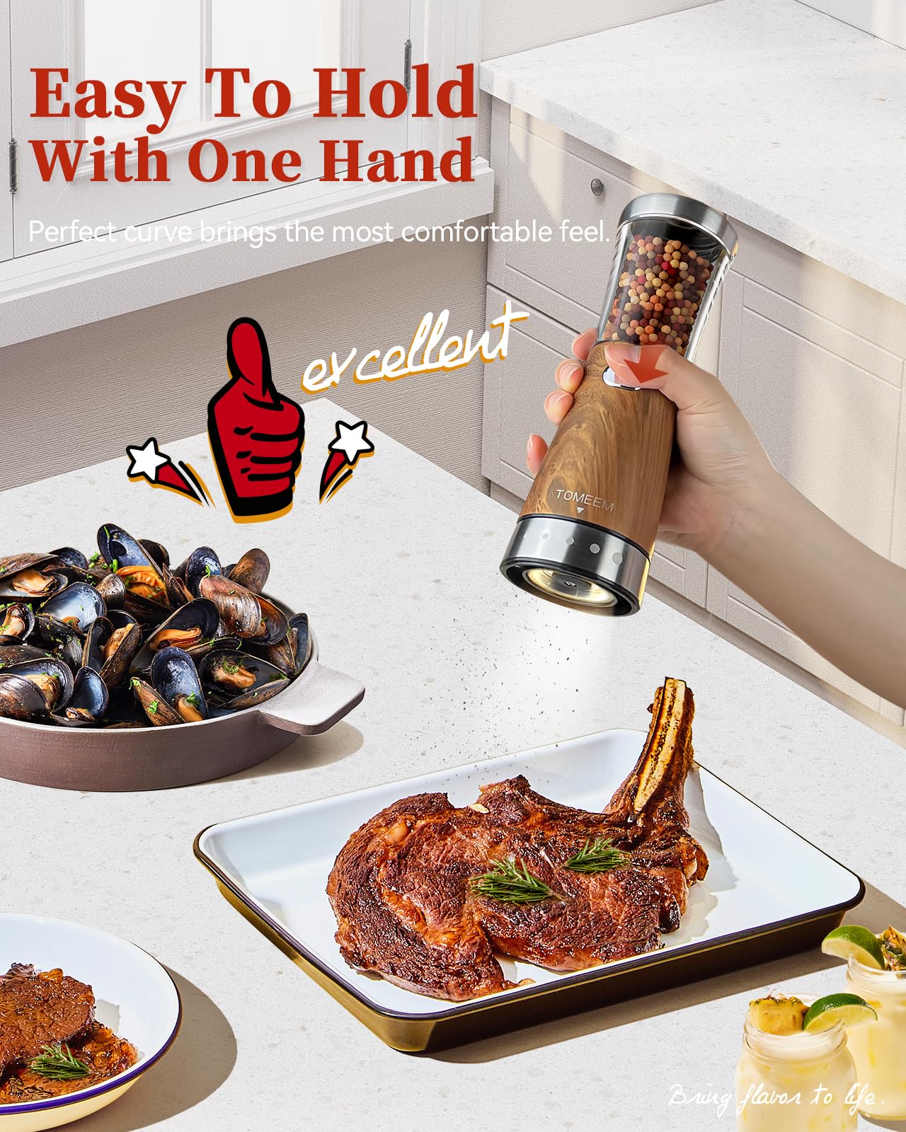Electric Salt and Pepper Grinder Set with Storage Base, Stainless Steel Rechargeable Salt and Pepper Grinder Set with 4.5 oz Large Capacity, 1.8" Wide Mouth, Adjustable Coarseness, Ideal for Kitchen
