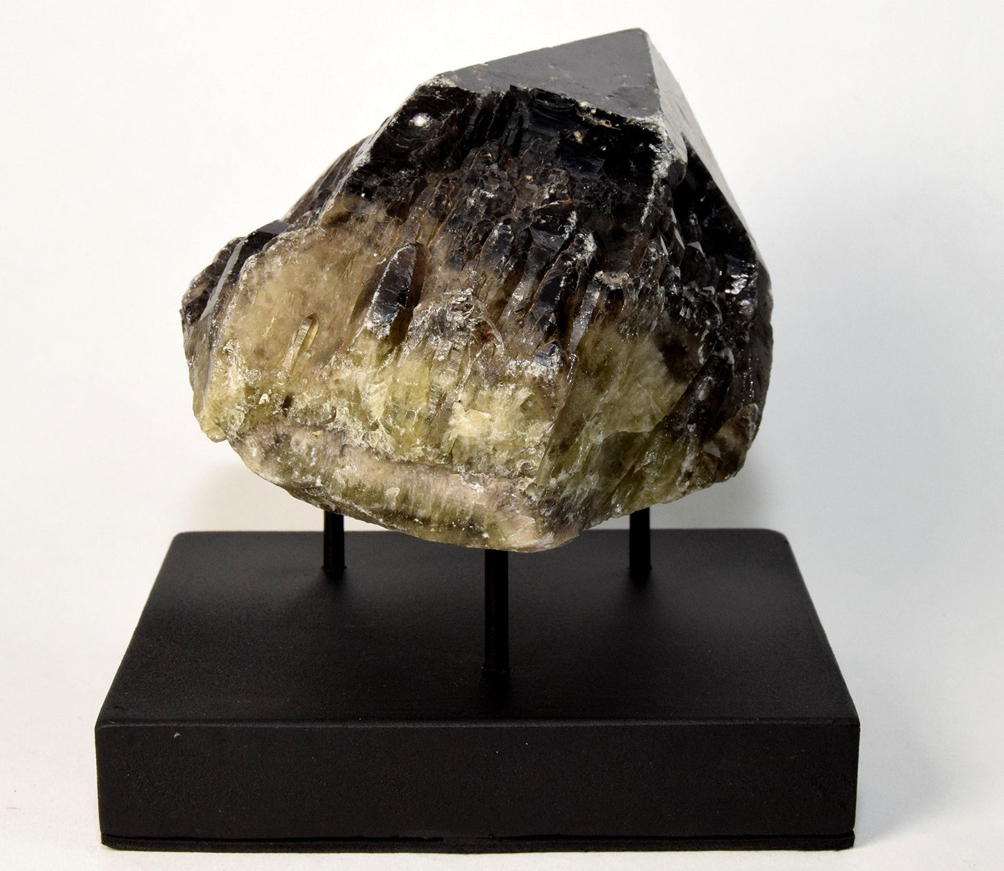 HQRP-Crystal Black Three Prong Wood Display Stand Pedestal for Large Spheres / Eggs / Clusters / Minerals and other Collectible Stone Crystals