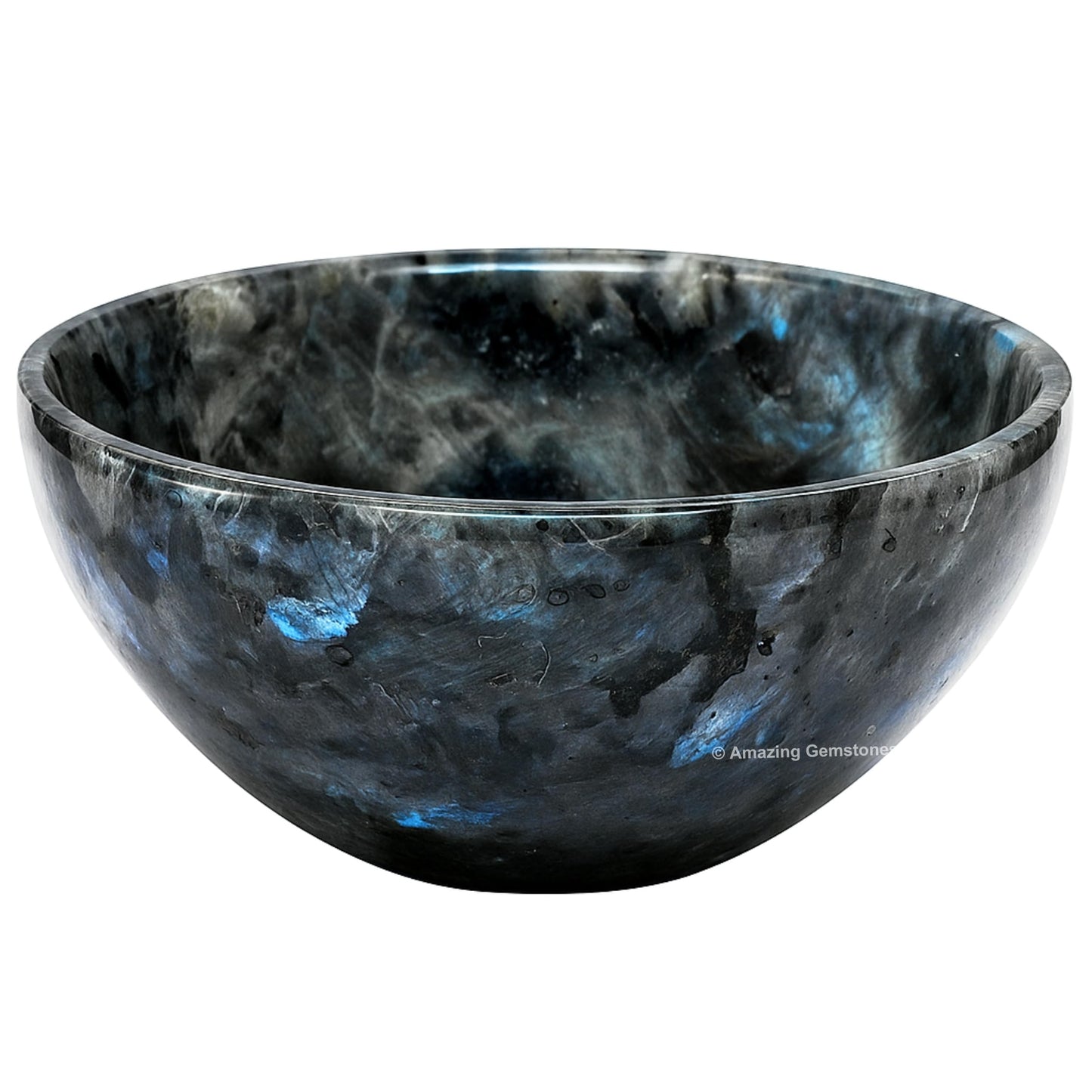 Larvikite Crystal Bowl - 2 Inch Decorative Bowls for Room and Home Decor - Gemstone Healing Crystals for Elegant Display, Positive Energy Balance and Gift
