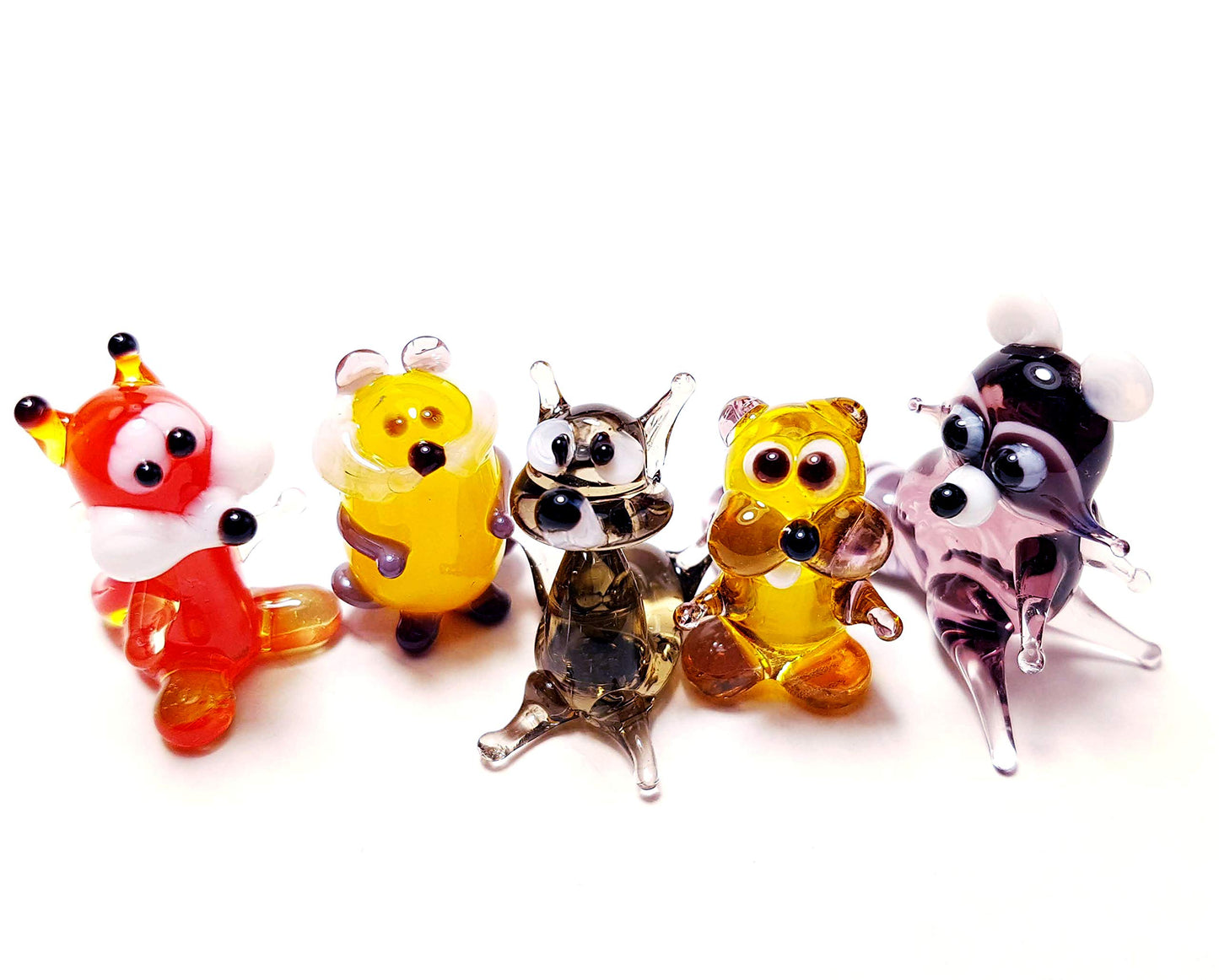 Titov & Co Glass Figures Five Funny Animals