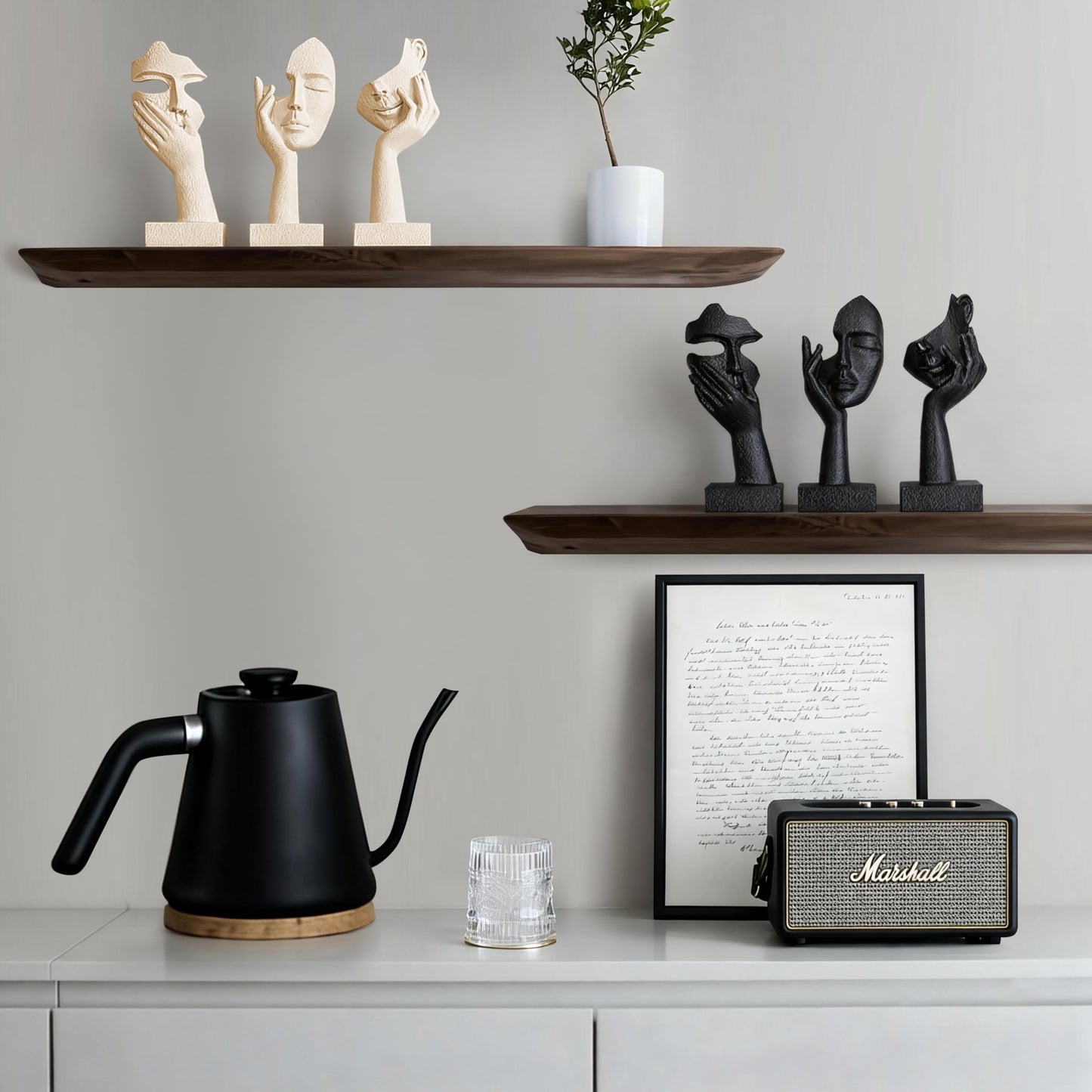 Aris & Juno 3 Pcs Thinker Statue Set - Abstract Sculpture Home Decor for Living Room, Office Desktop, and Room Decor - Adorable Resin Figurines for Shelves, Coffee Tables and TV Stand, Gift for Women