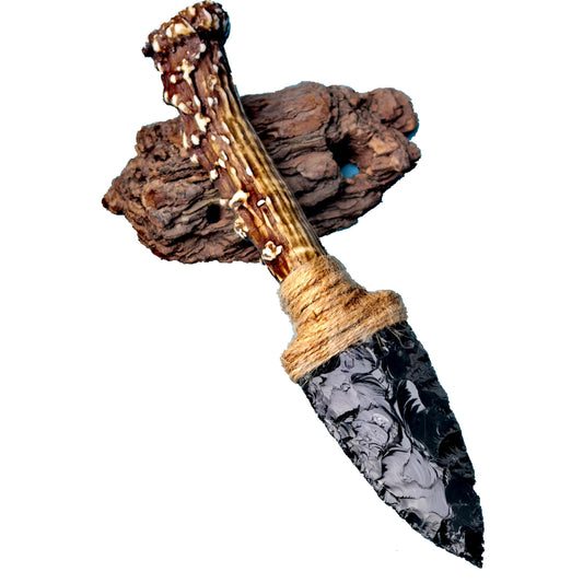 Obsidian Knife Dagger Arrowhead Healing Chakra Stone Arrow Decor Natural Amethyst Gemstone Gift Home Decoration,Quartz Crystal Sculpture Sword Collection Gifts (Obsidian Knife A)
