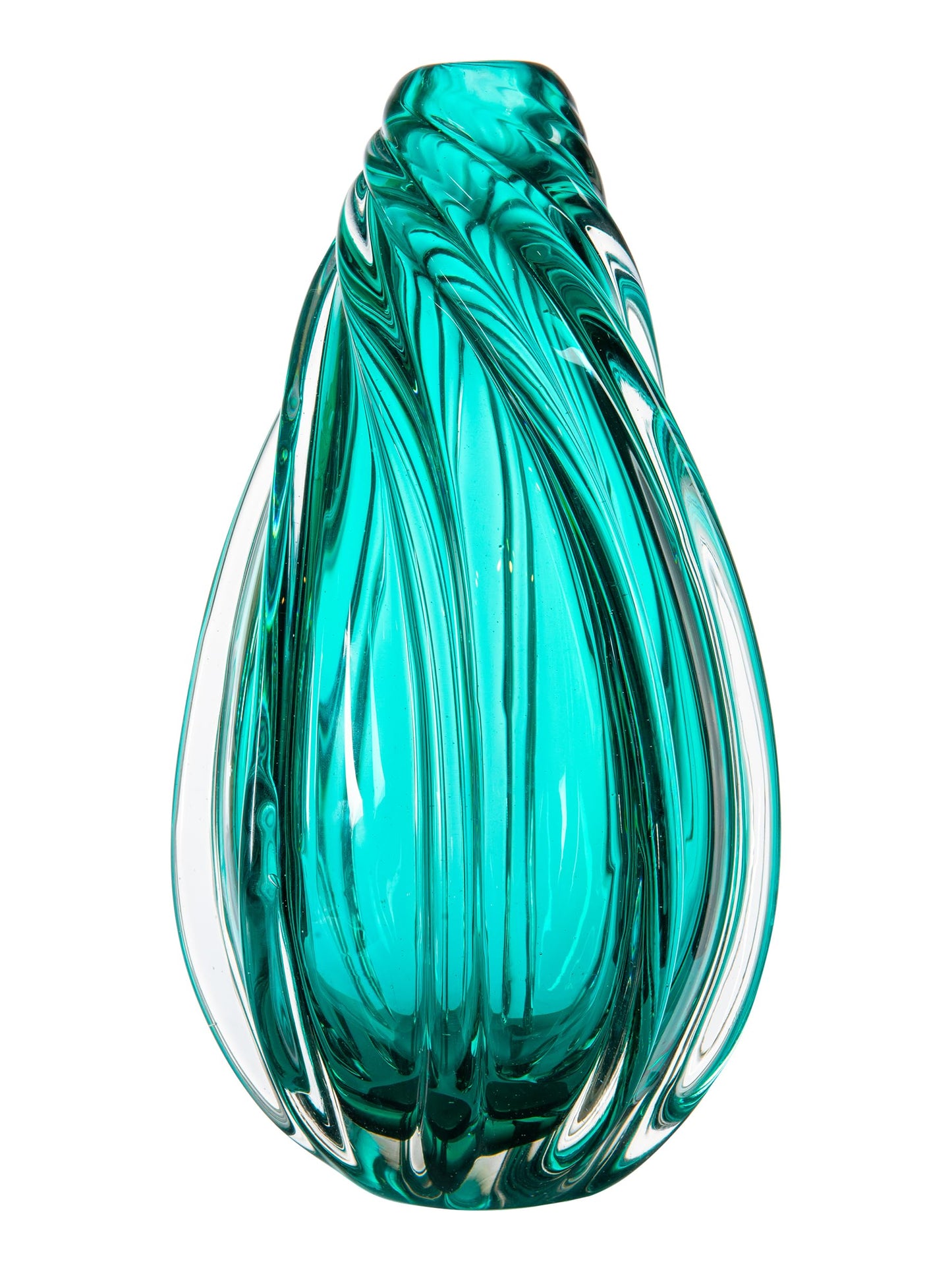 Dale Tiffany AV19233 Hand Blown Art Glass Vase, Aqua Swirl