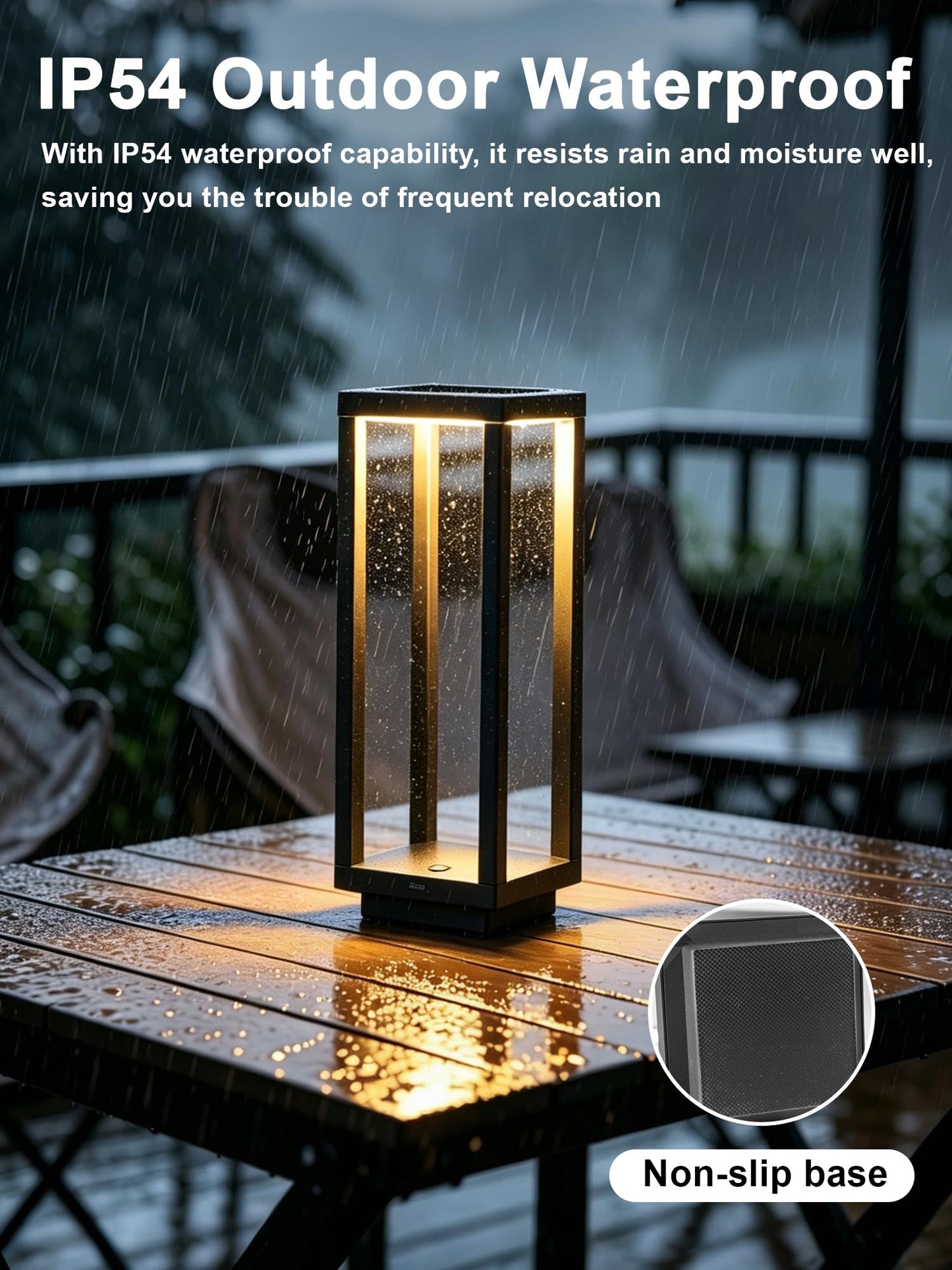LOZNDA 2PCS Cordless Table Lamp, 250H Runtime Modern Rechargeable Table Lamp, Waterproof Battery Powered LED Table Lamp with Stepless Dimming for Bedroom Outdoor Dining Patio, IP54, Black