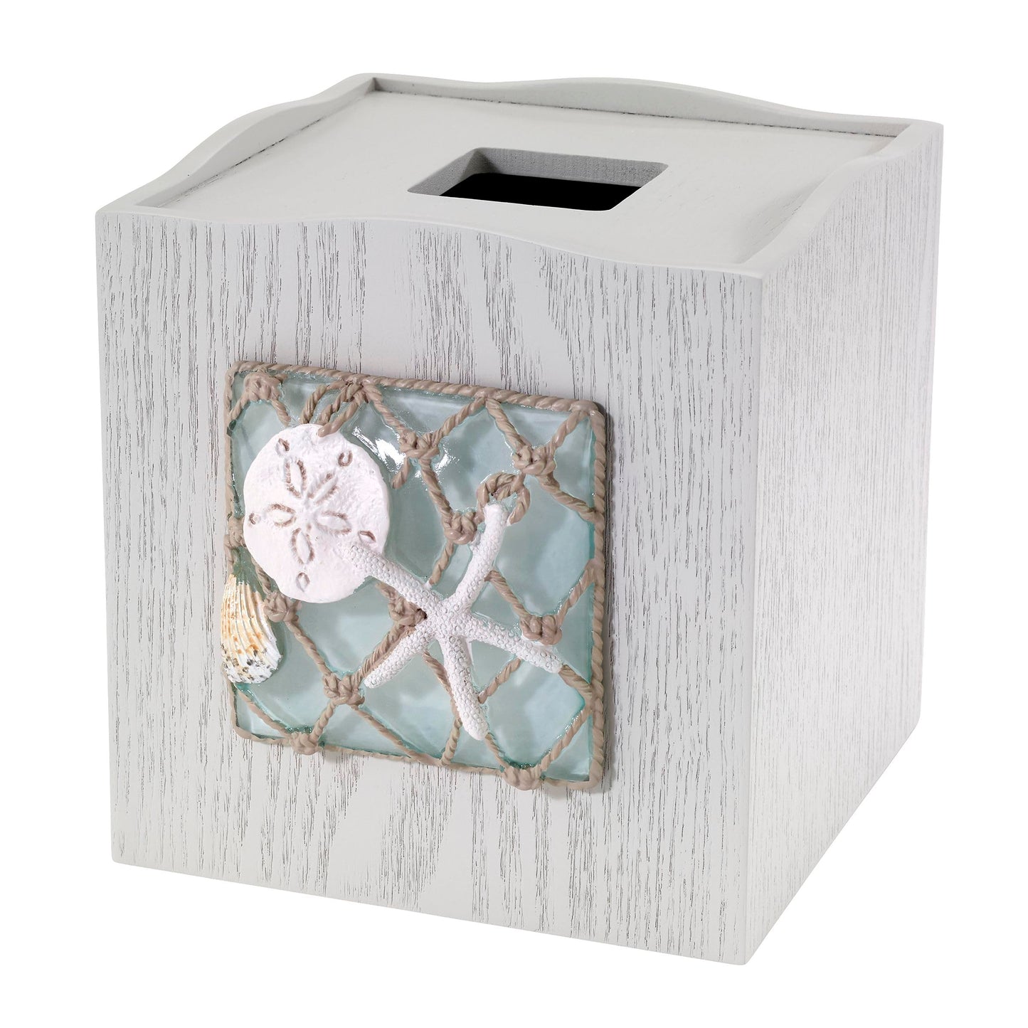 Avanti Linens - Tissue Box Cover, Coastal Home Decor, Seaglass