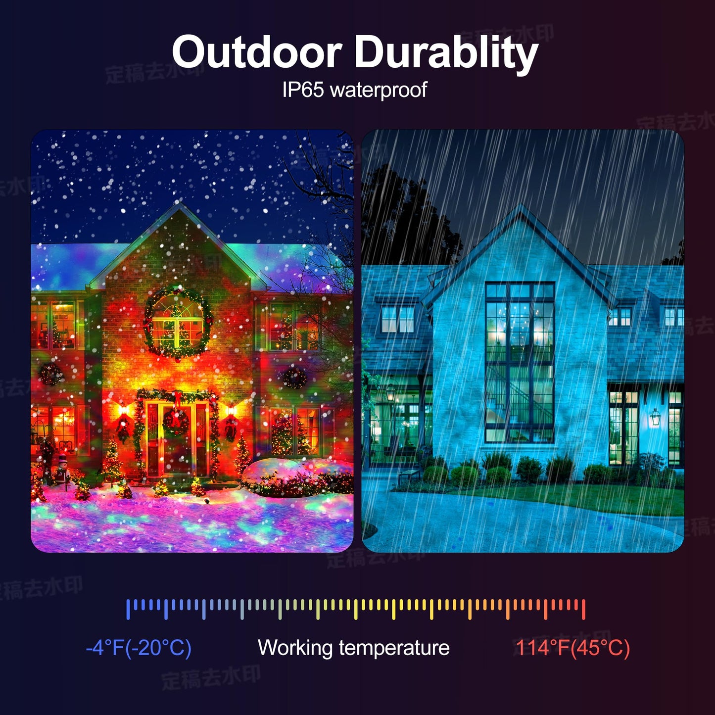 Umidkin Ocean Wave Projector Light, 150W RGBW Color Changing Water Wave Light, LED Water Ripple Effect or Flame Fire Effect, Use for Ceiling, Wall, Garden, Party, Holiday