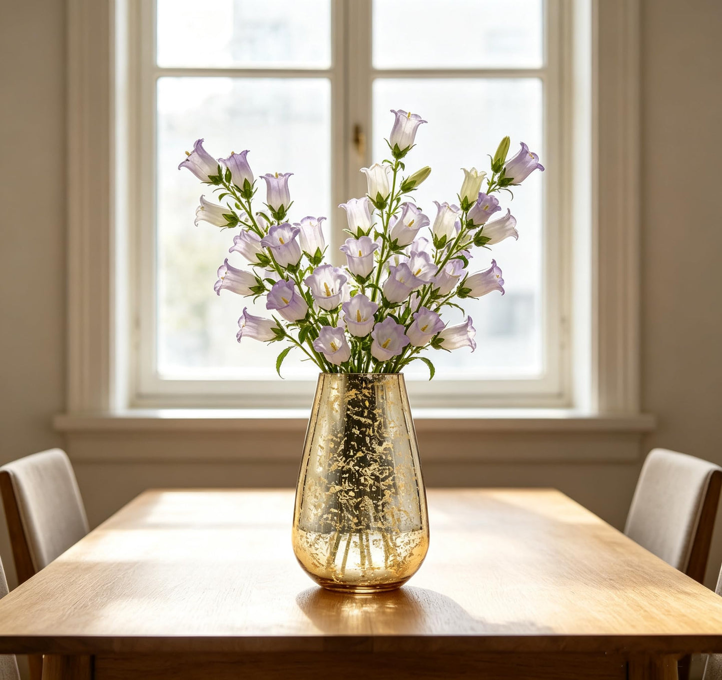 Hosley 8” Modern Mercury Gold Glass Vase, for Floral Arrangements, Weddings, Aromatherapy, Floating Candles, Pillar Candles, Spa, Home Decor, Gifts