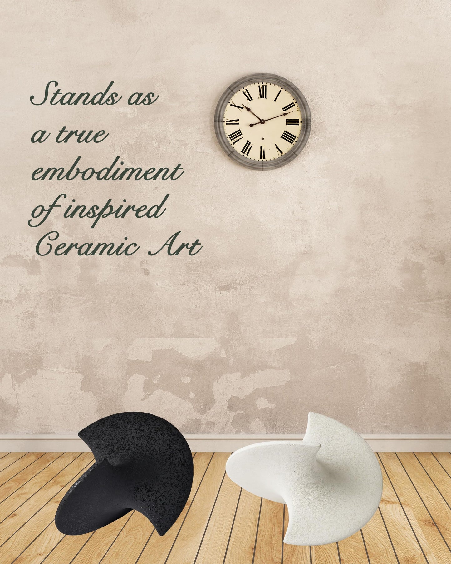 UPWOIGH Black Ceramic Inspired Decor, 5.12x7.28x5.12 in Handmade Premium Personalized Ceramic Balancing Sculpture for Living Room,Table Décor,1Pack